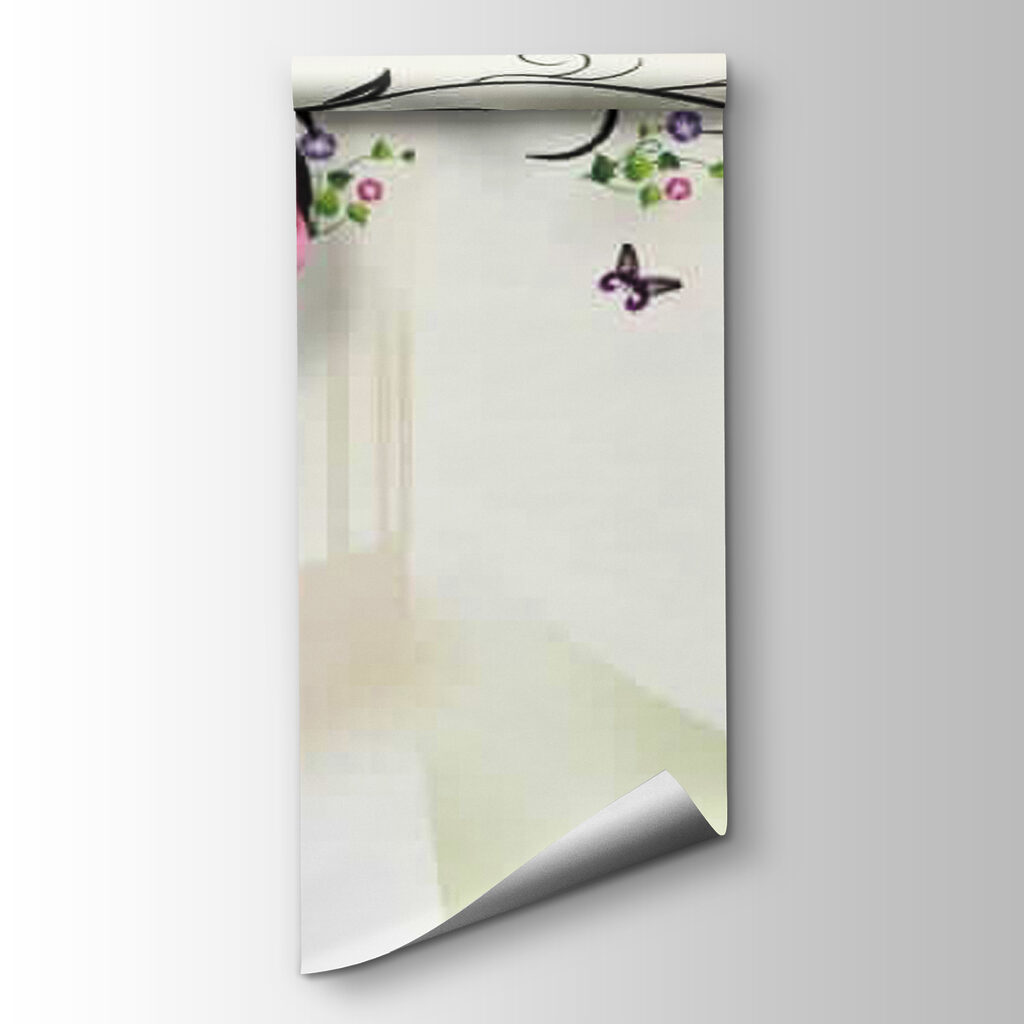 Wallpaper with roses and birds