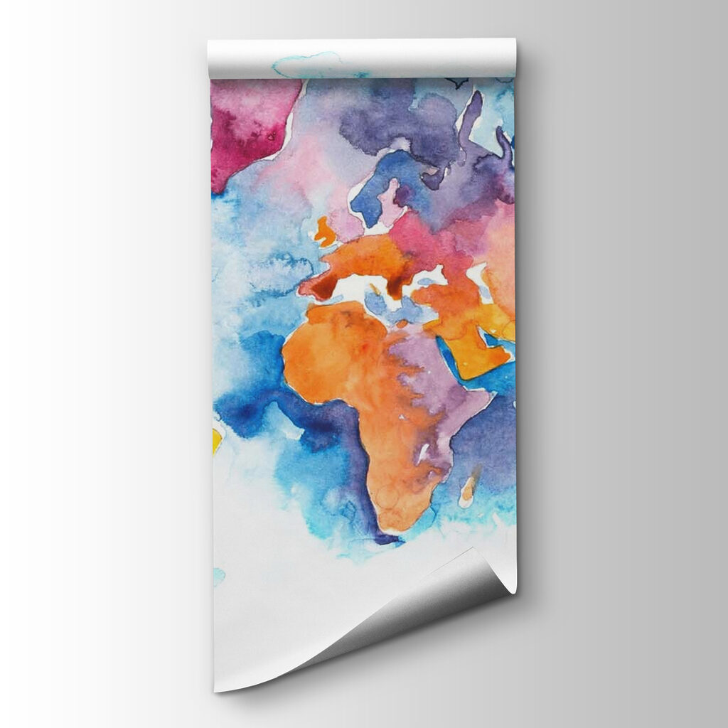 Watercolor map of the world