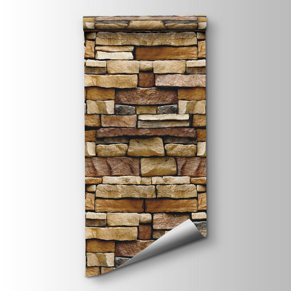 Textured stone wall design in layers Textured stone wall design in layers