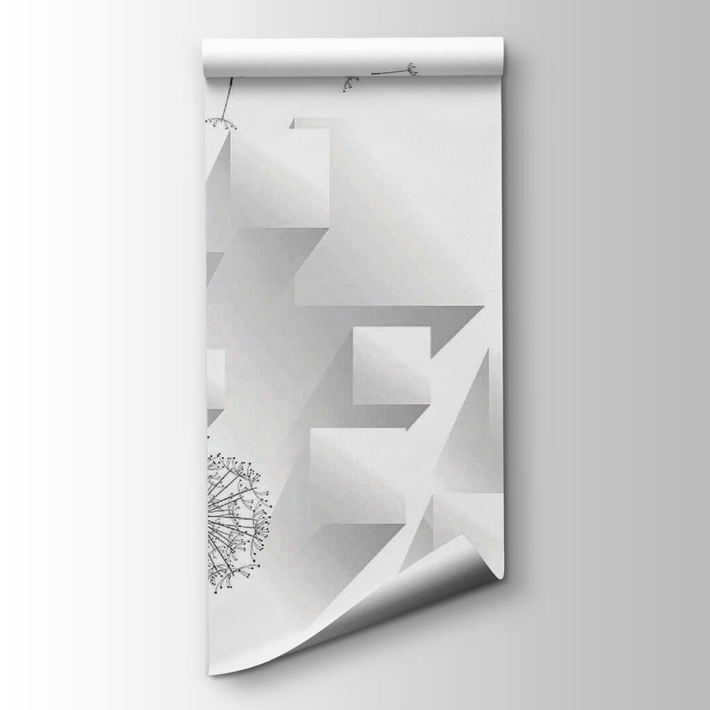 Dandelion flowers and a white background