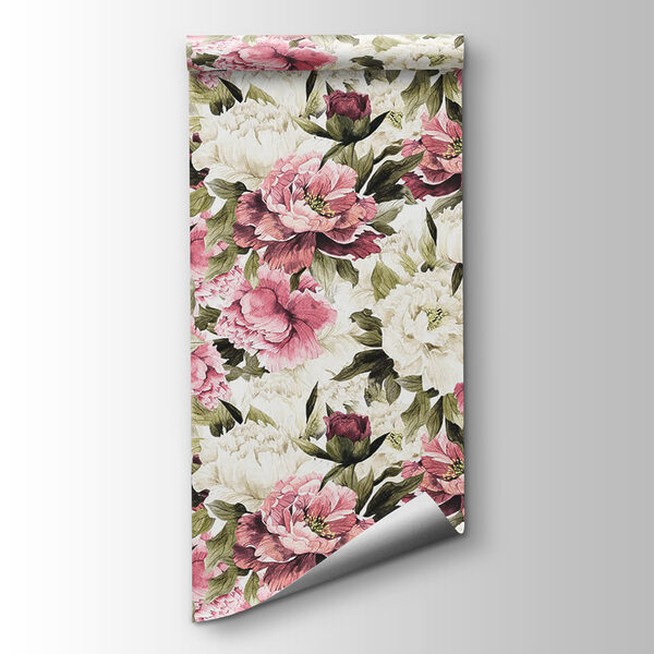 Pattern of pink and white flowers