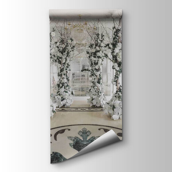 Group of white flowers in a room