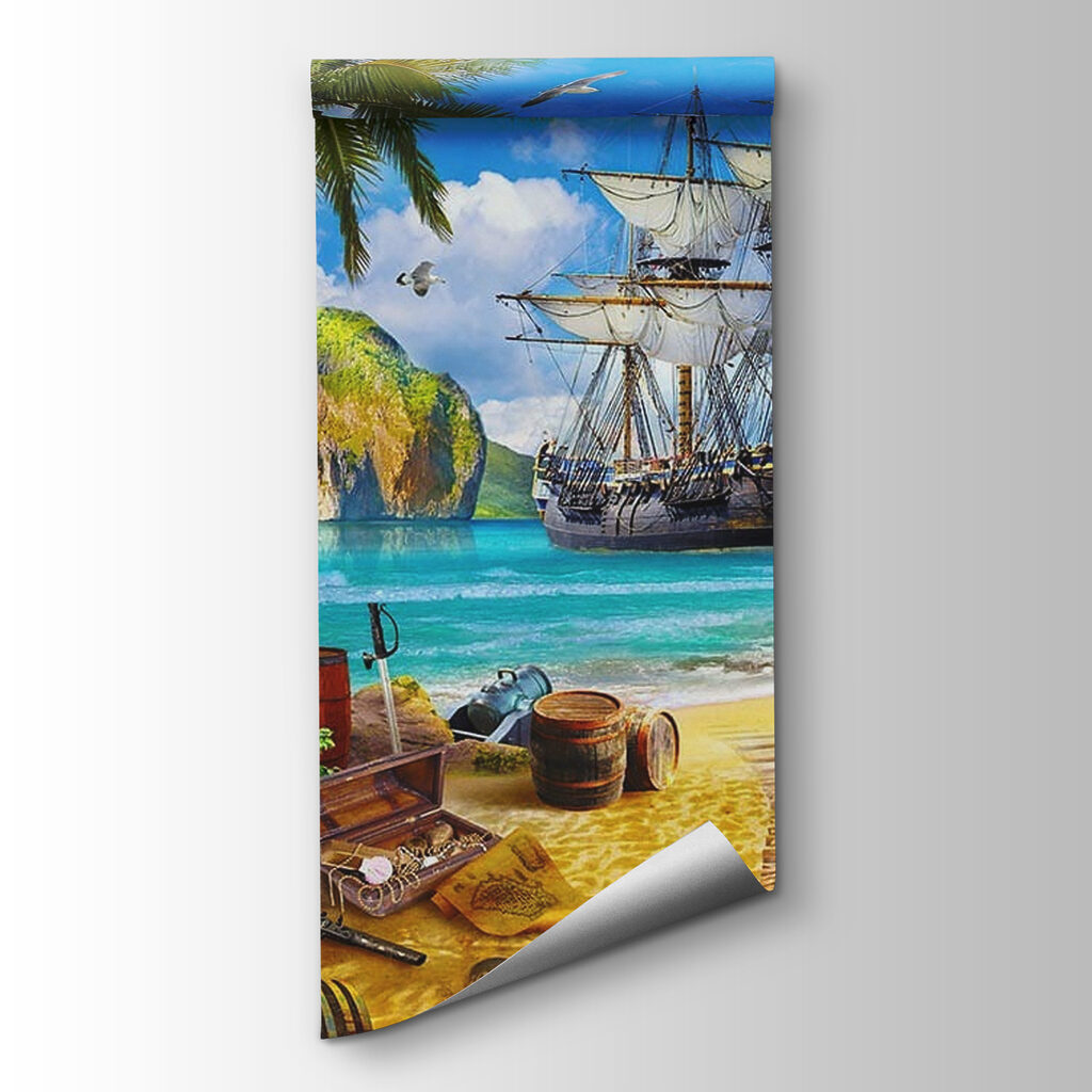 Pirate ship on a beach