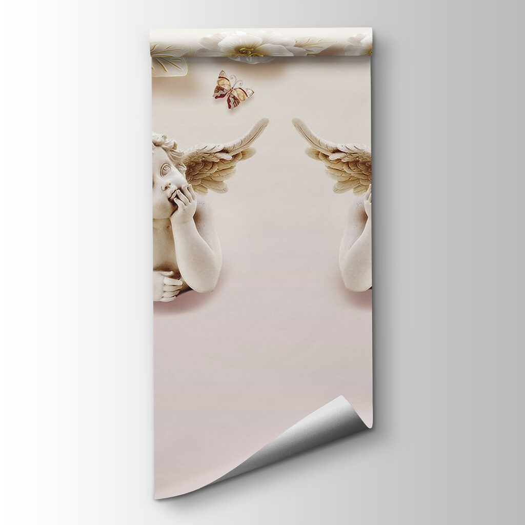 Group of angels with wings and flowers Group of angels with wings and flowers