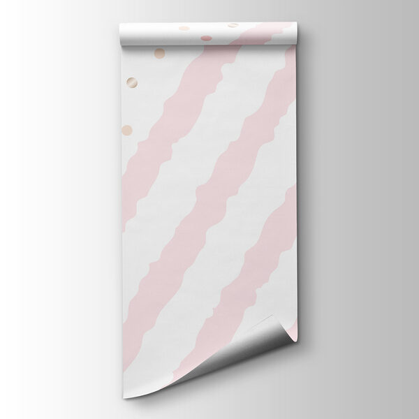 Pink and white striped background with small hearts