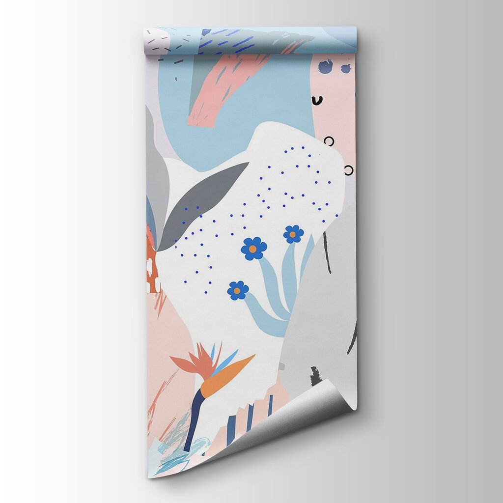 Colorful art with different shapes and colors