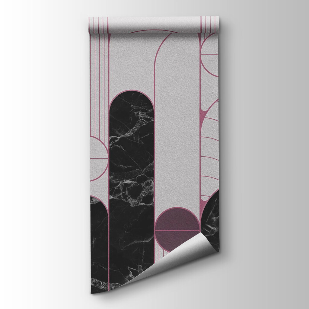 Black and white patterned wall