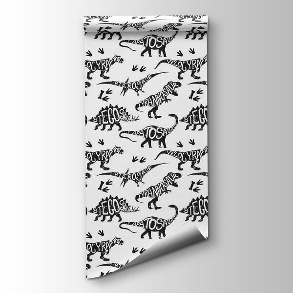 Pattern of dinosaurs with words