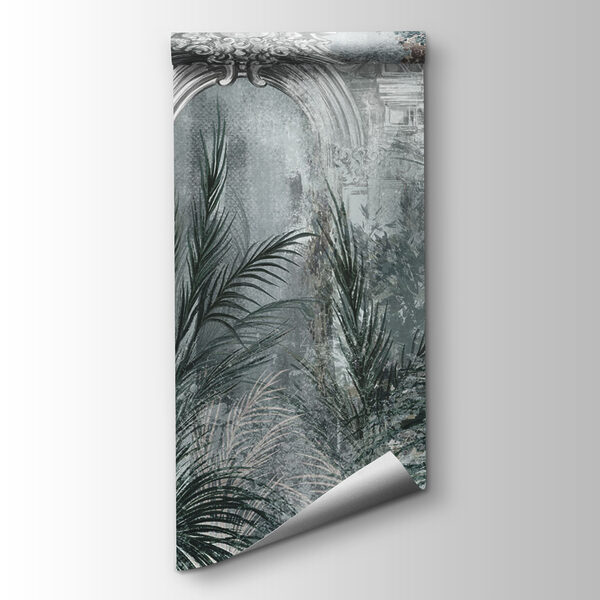 Wallpaper with a stone arch and plants Wallpaper with a stone arch and plants