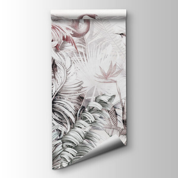 Wallpaper with flamingos and birds Wallpaper with flamingos and birds