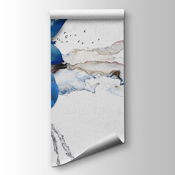 Blue flower on a marble surface