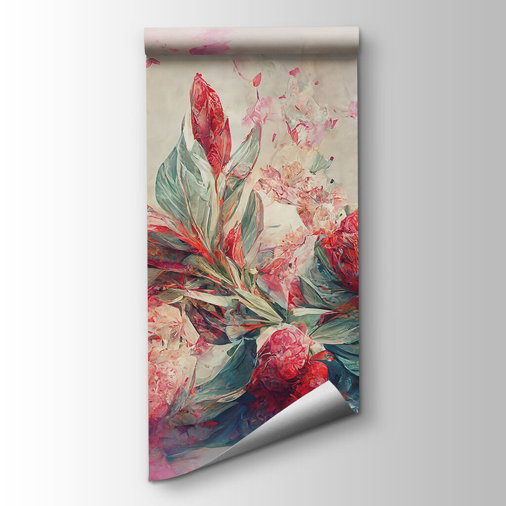 Painting of flowers and leaves