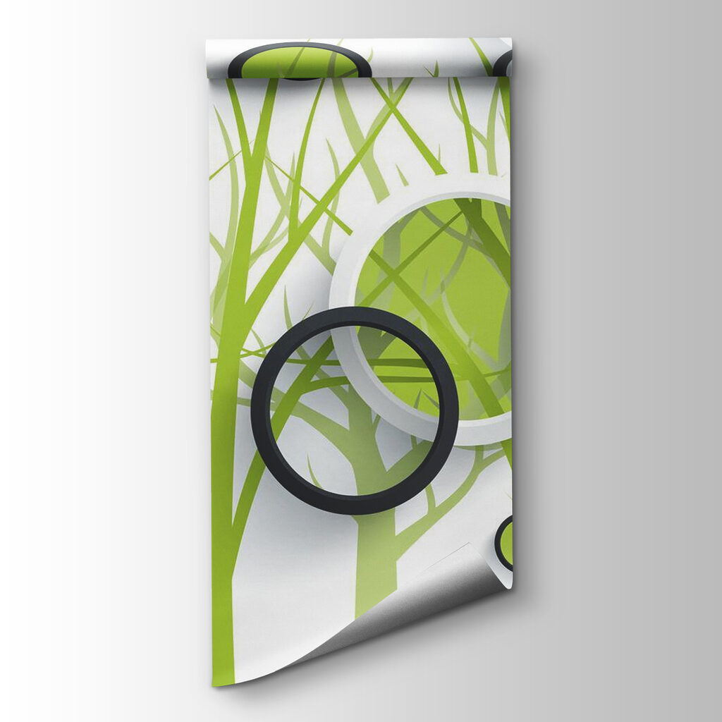 Wallpaper with circles and trees
