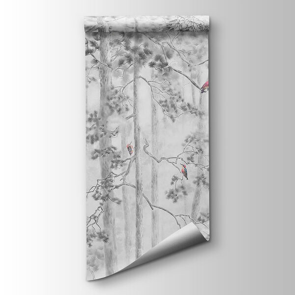 Group of birds on trees