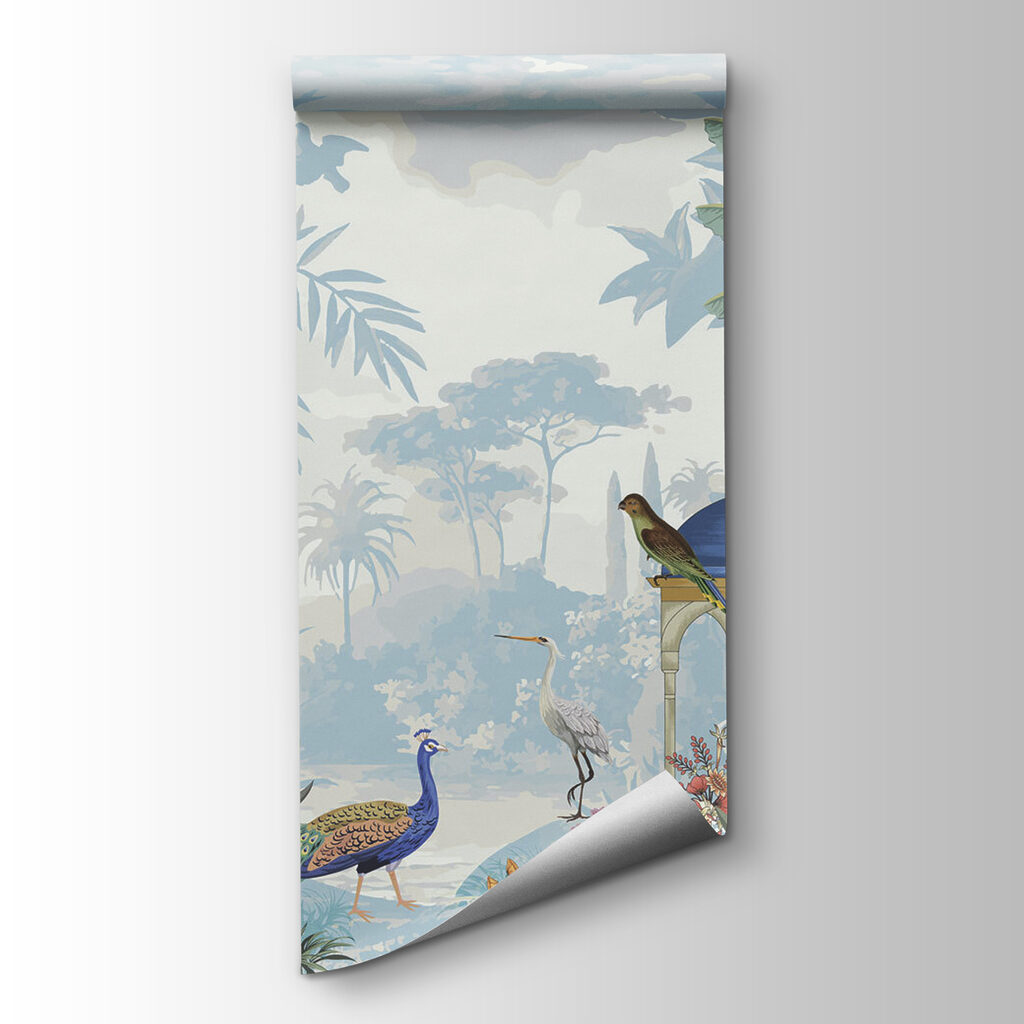 Mural of birds and plants