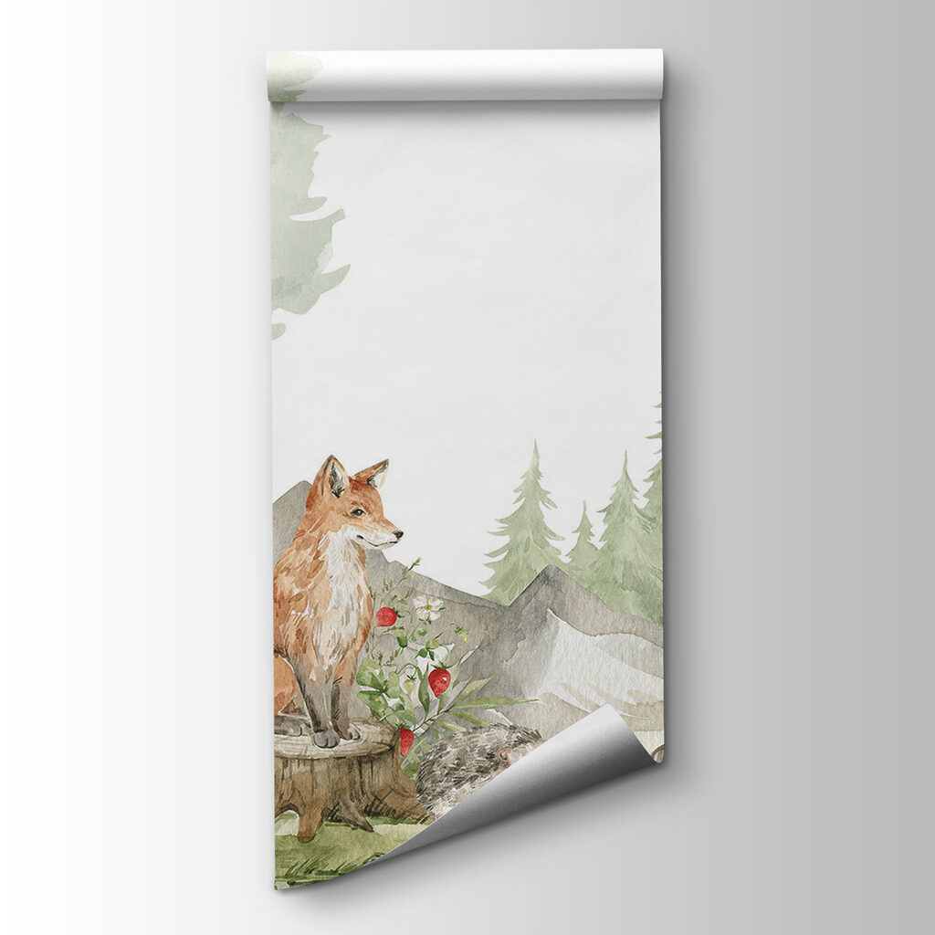 Watercolor painting of animals in the forest Watercolor painting of animals in the forest