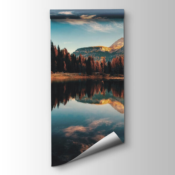 Lake surrounded by trees and mountains