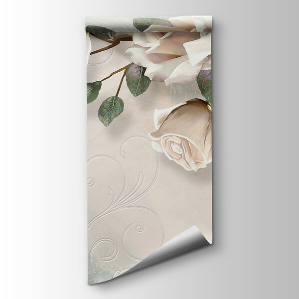 Delicate roses and butterflies in harmony