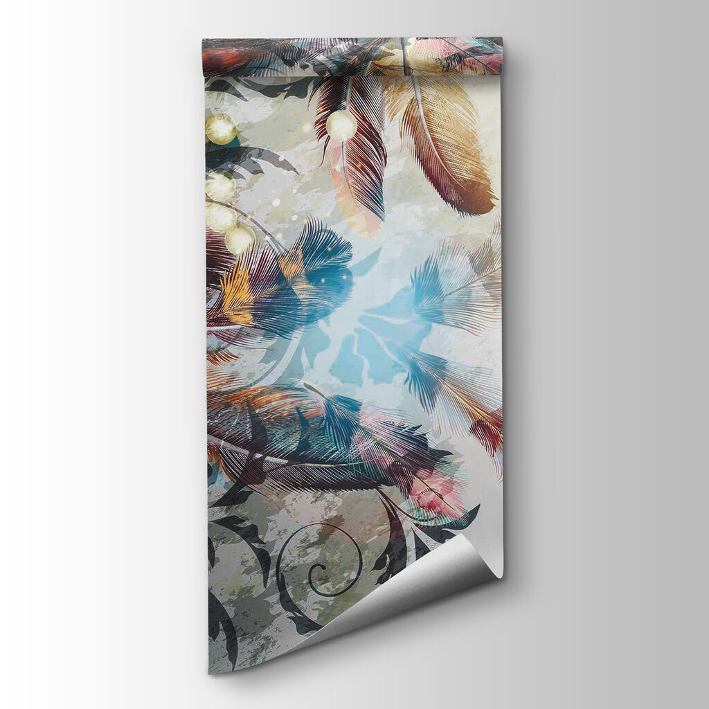 Colorful feathers and intricate patterns