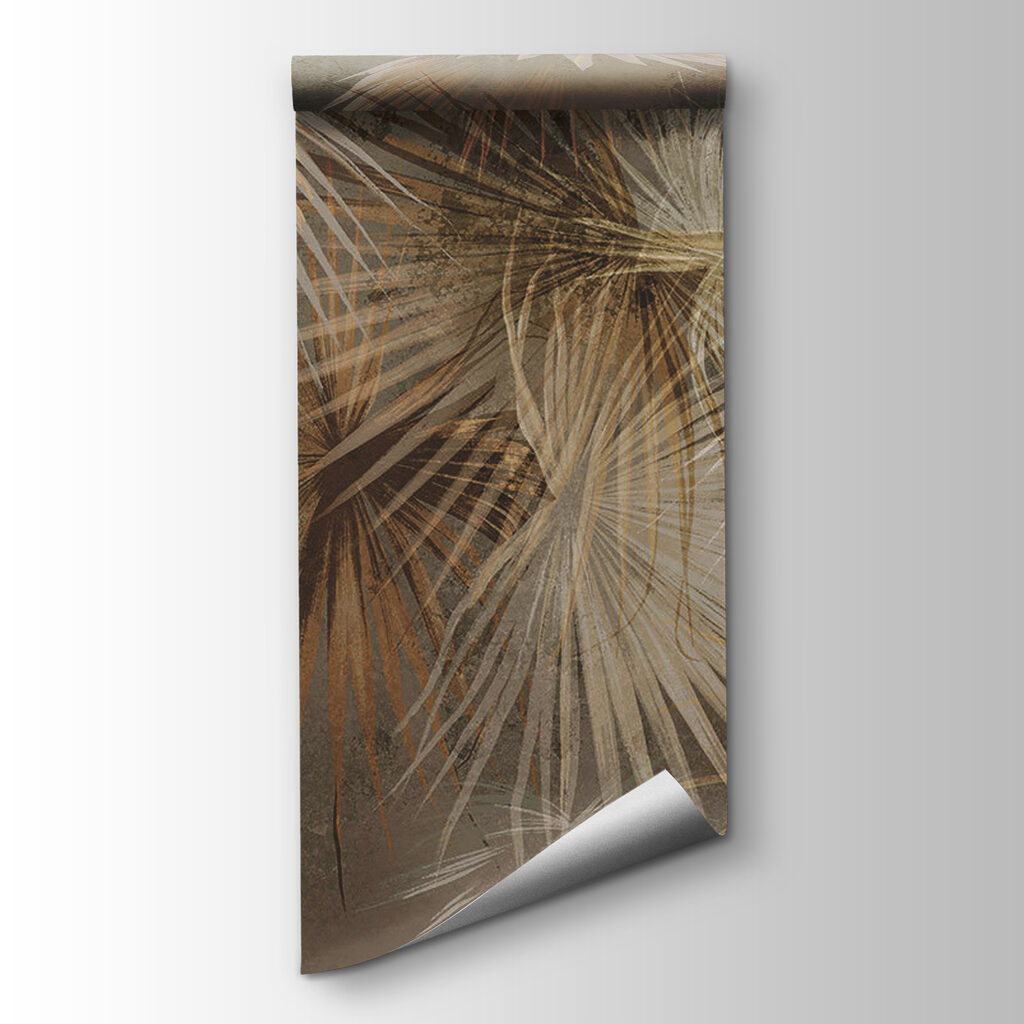 Tropical leaves in earthy tones