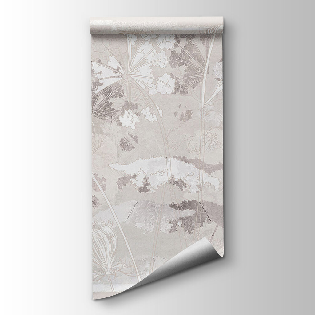 White and gray floral pattern
