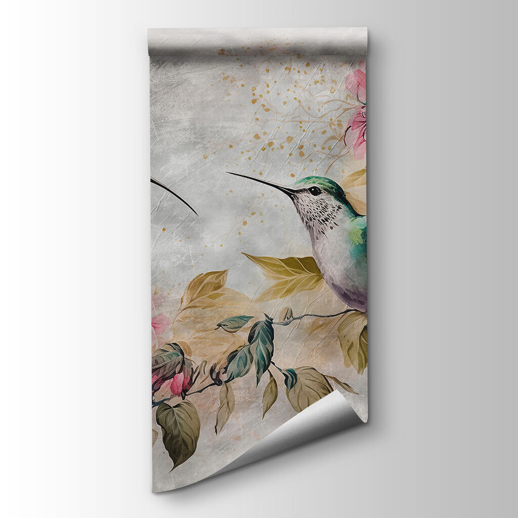 Painting of birds and flowers