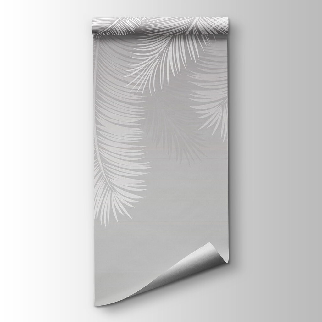 White feathers on a gray background