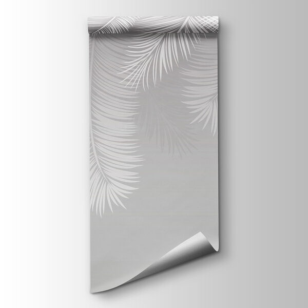 White feathers on a gray background