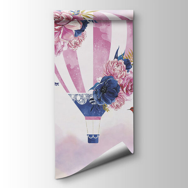 Group of hot air balloons with flowers Group of hot air balloons with flowers