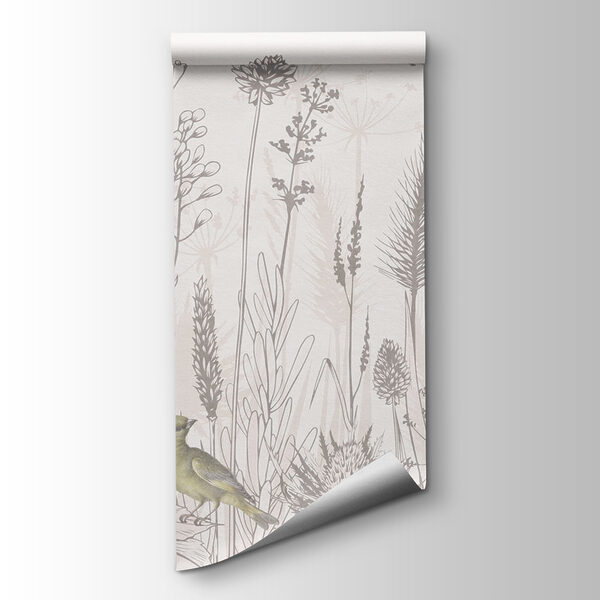 Drawing of birds and plants