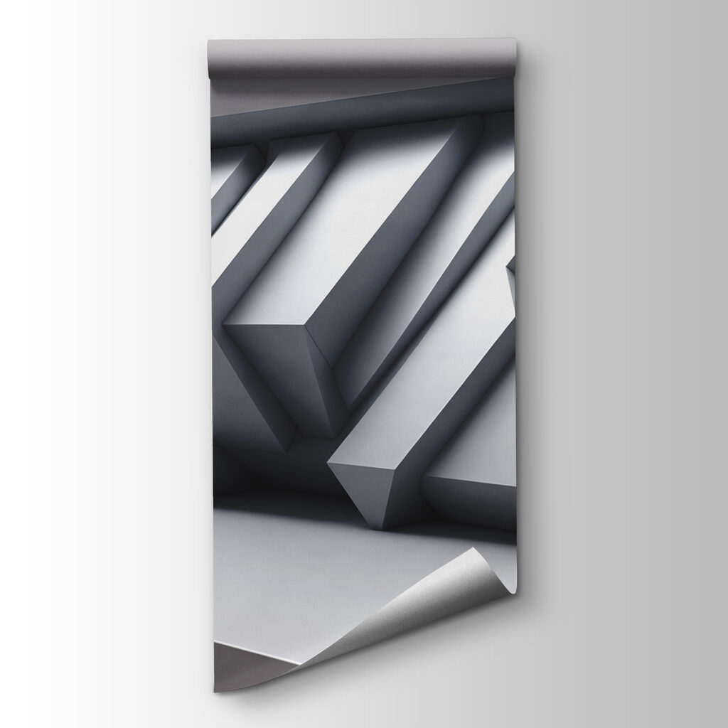 White wall with geometric shapes