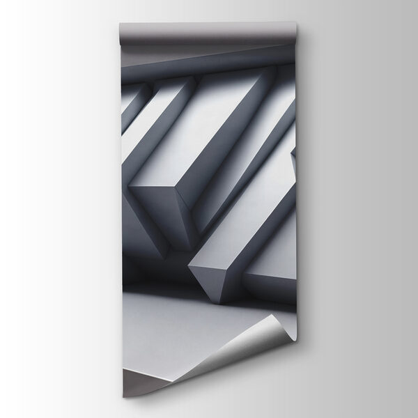 White wall with geometric shapes