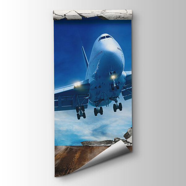 Plane coming through a hole in the wall Plane coming through a hole in the wall