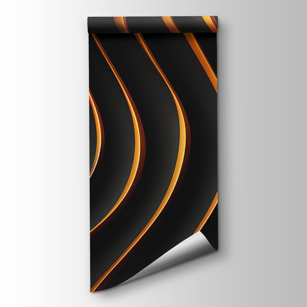 Black and orange wavy lines