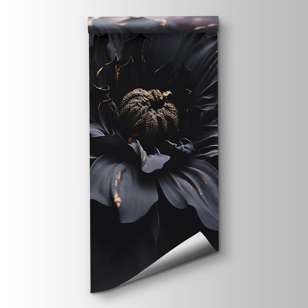 Elegant noir bloom shimmers in dark Elegant noir bloom shimmers in dark