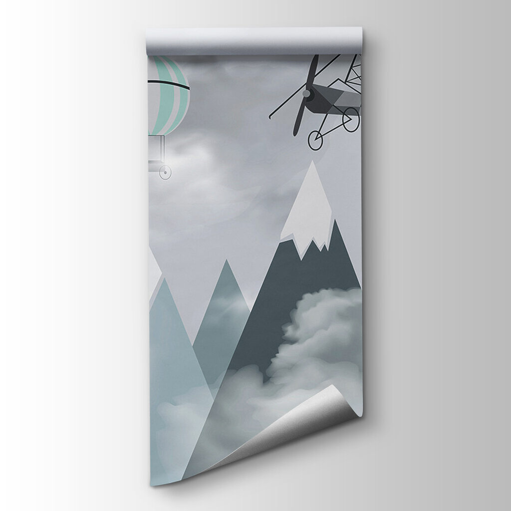 Helicopter flying over mountains