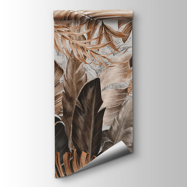 Tropical leaves in earthy tones