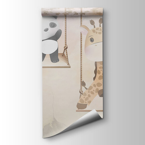 Group of animals on swings Group of animals on swings