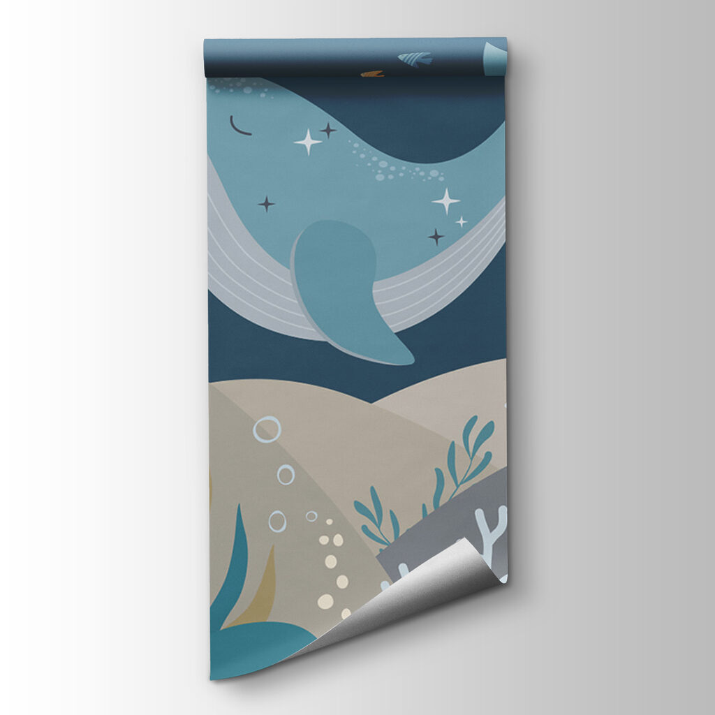 Whale swimming under water