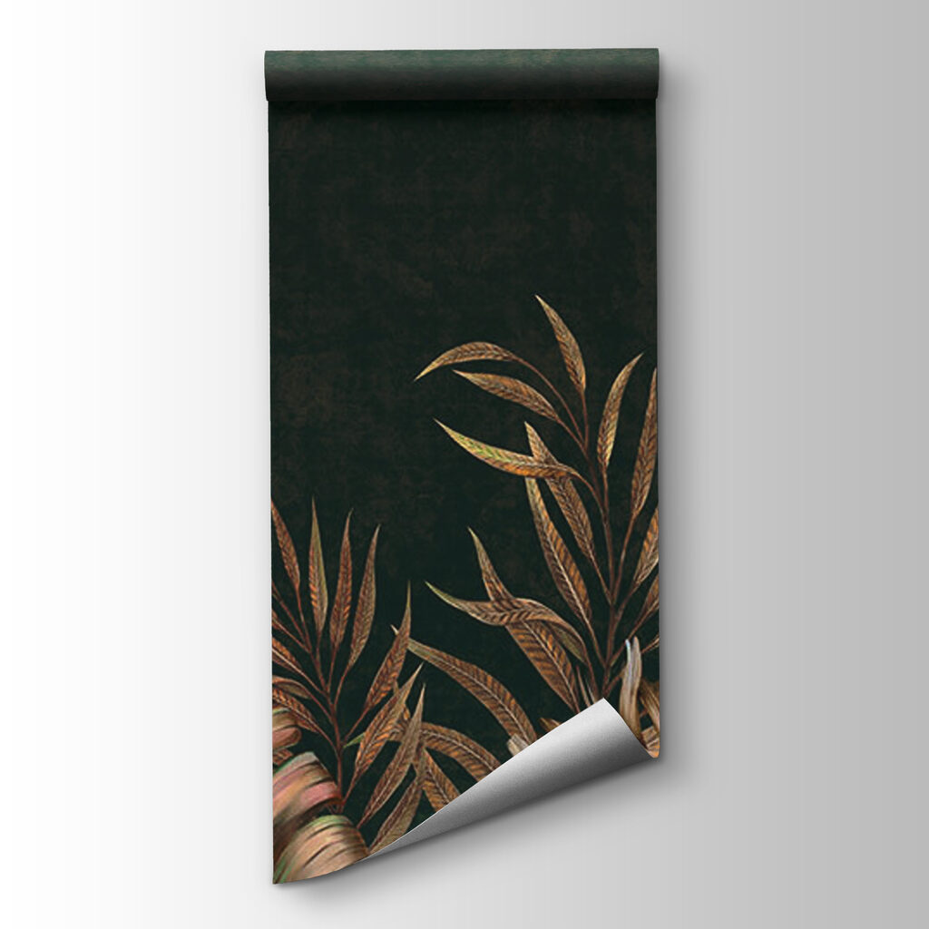 Tropical leaves on a rich backdrop