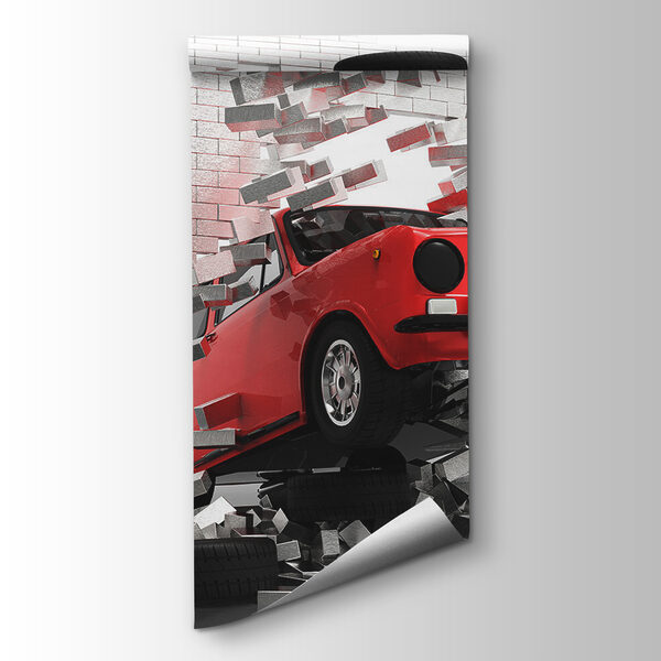 Car crashing through a wall Car crashing through a wall