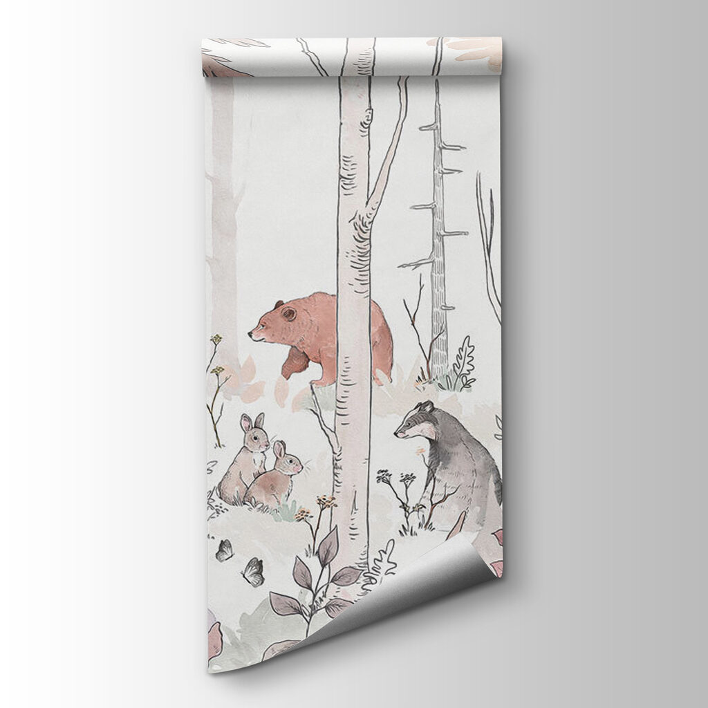 A group of animals in a forest