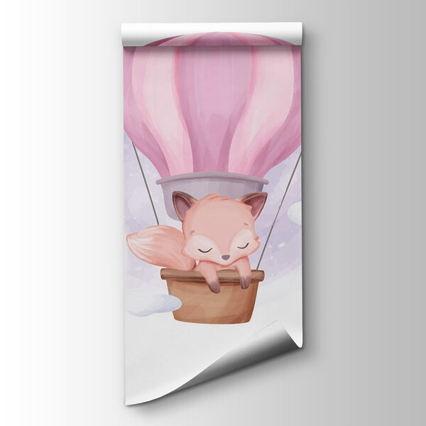 A cartoon fox in a hot air balloon A cartoon fox in a hot air balloon
