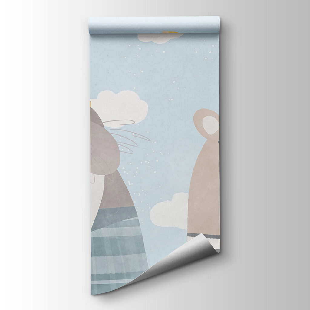 A walrus and bear in the sky