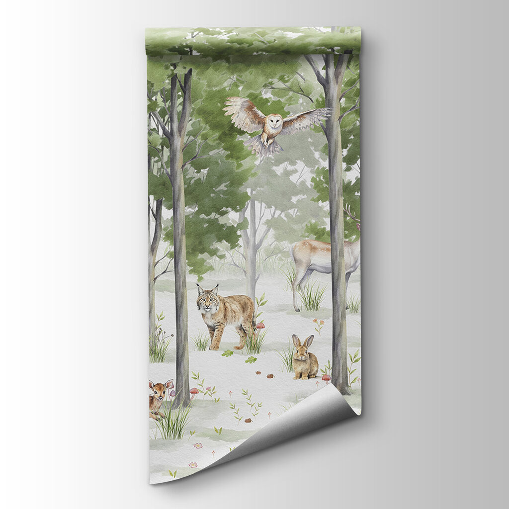 A group of animals in a forest