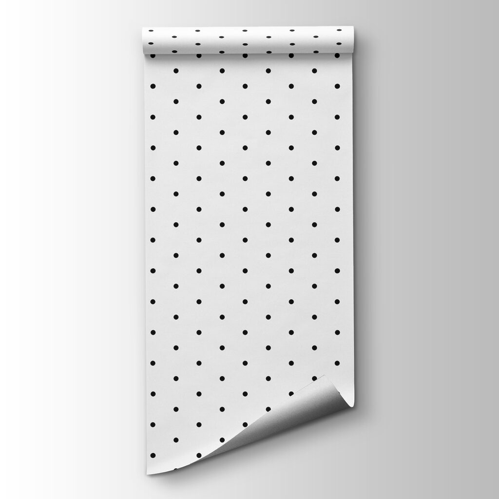 A black dots on a white background
