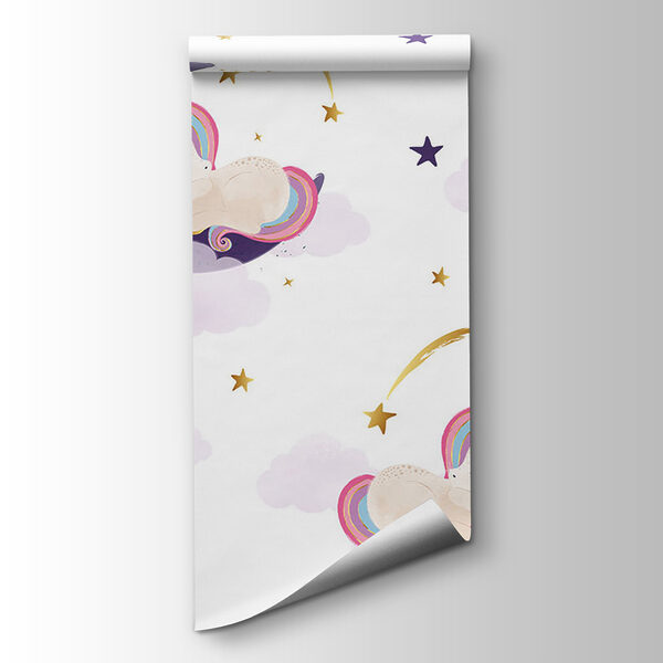 A unicorns sleeping on the moon