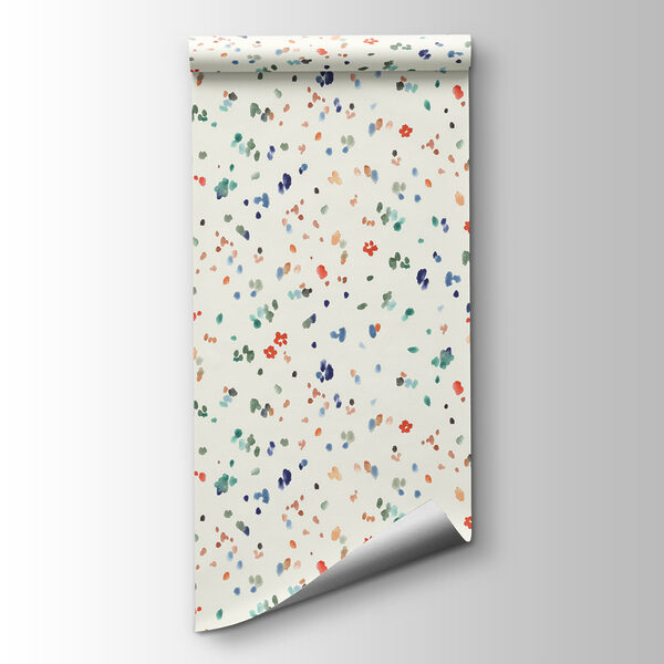 A small colorful spots on a white background A small colorful spots on a white background