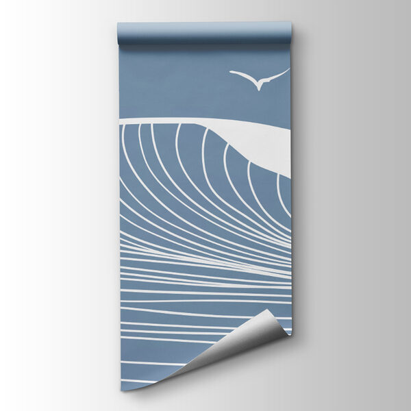 Waves and birds in the sky