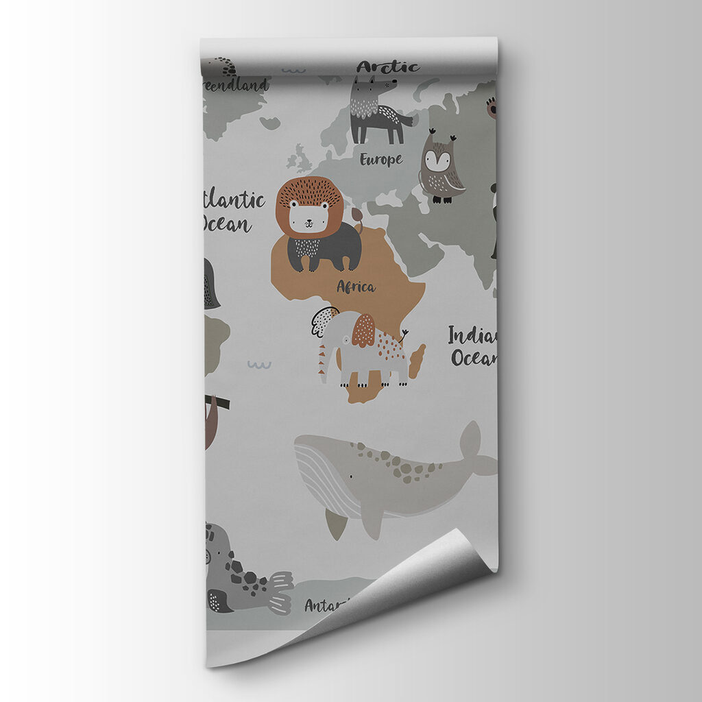 A map of animals with text